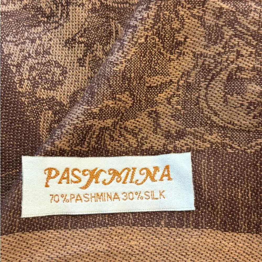 Pashmina Jacquard Paisley Double-Sided Two Tone Shawl Wrap Vintage Scarf